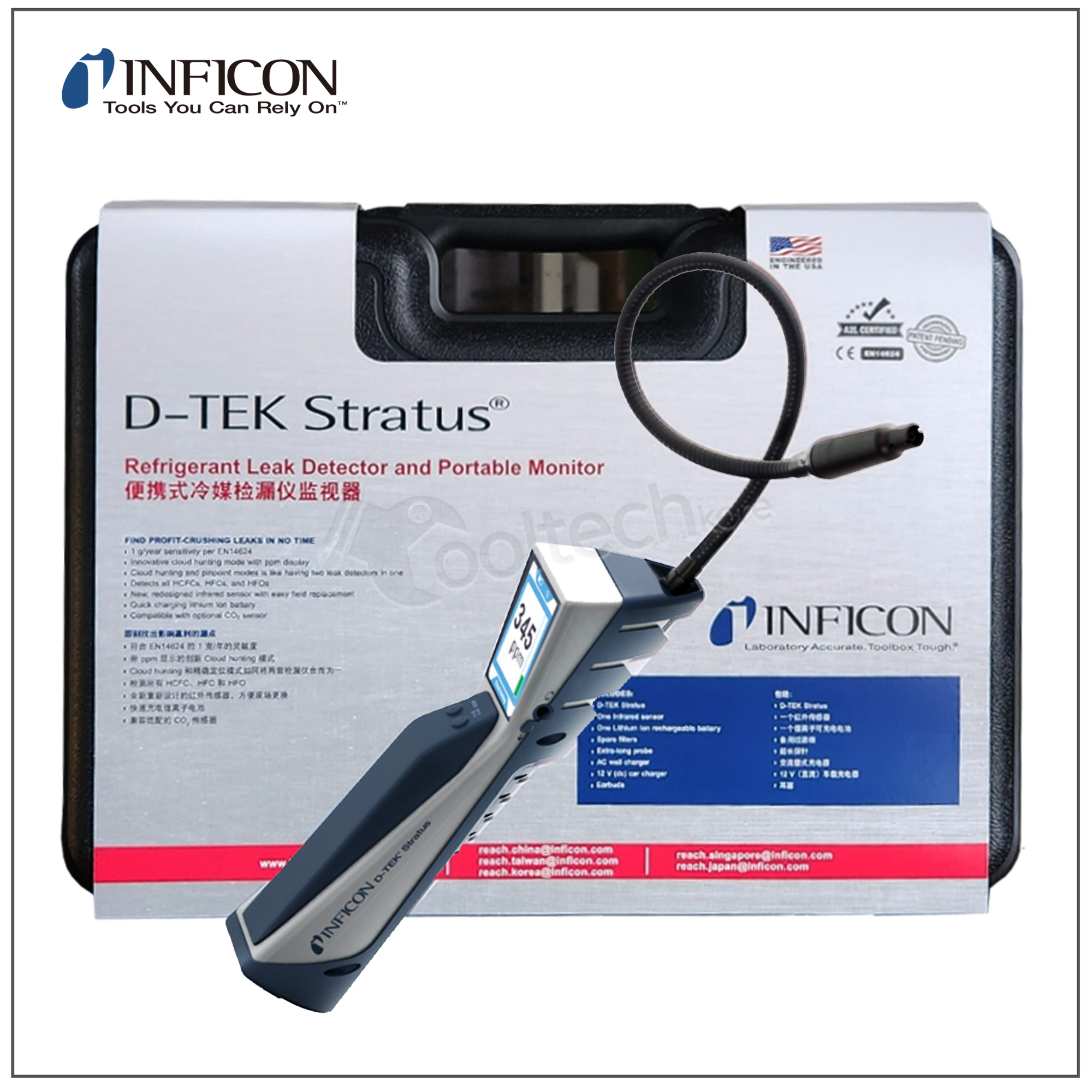 인피콘 공식판매점 초미세 누설탐지기 D-TEK Stratus (냉매누설탐지기+바늘프로브), 1세트 1,470,000원