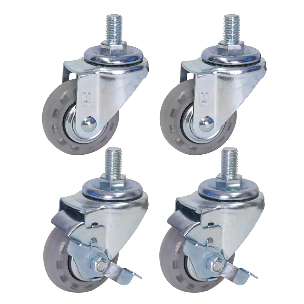 월드크린 무소음 회색 바퀴 볼트 회전형 2p+볼트 브레이크 2p, 1세트 29,890원