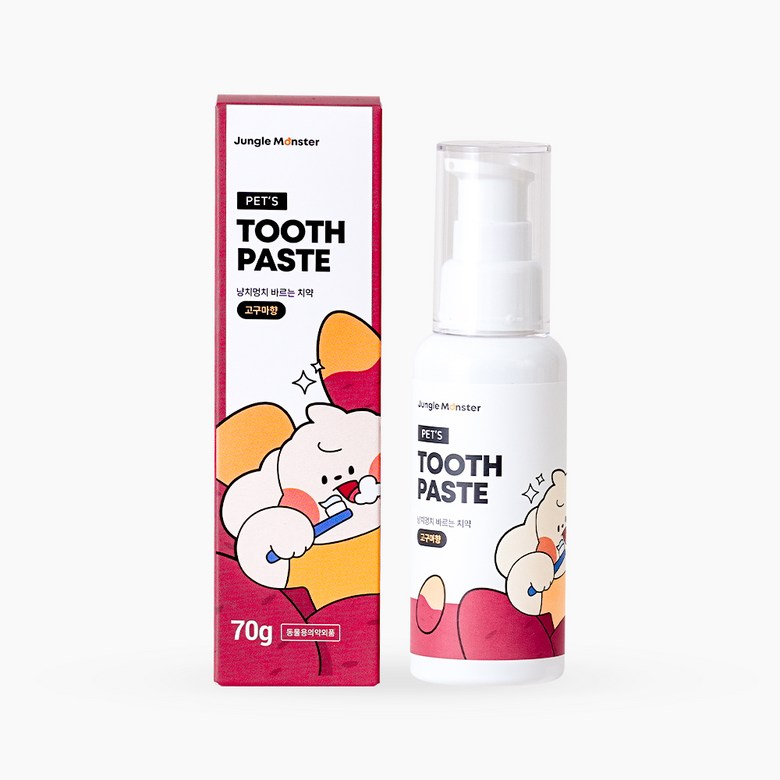 정글몬스터 냥치멍치 반려동물 치약 강아지 치석제거 70g, 1개, 고구마향 32,210원