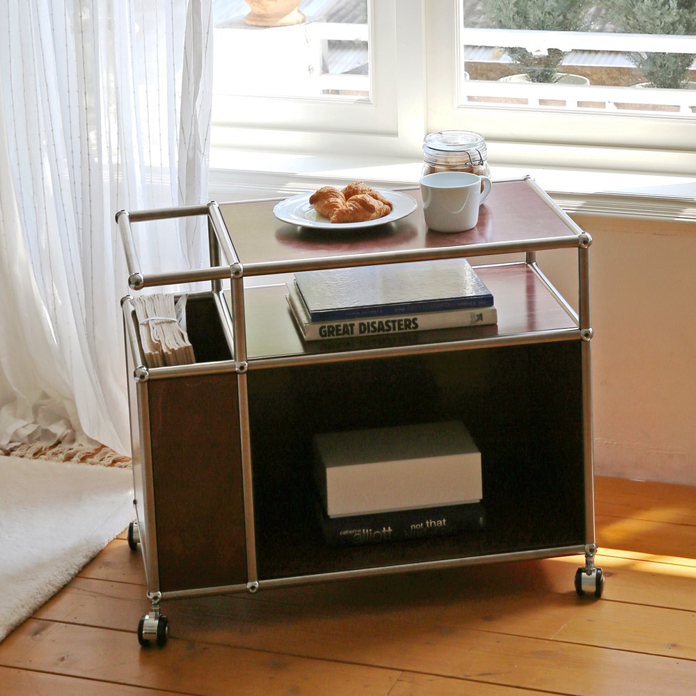 에프룸 미드센츄리 북유럽 엔틱 거실 이동식선반 모듈 트롤리 모듈수납장 490x350x550mm, 자작 원목, 3단 309,000원