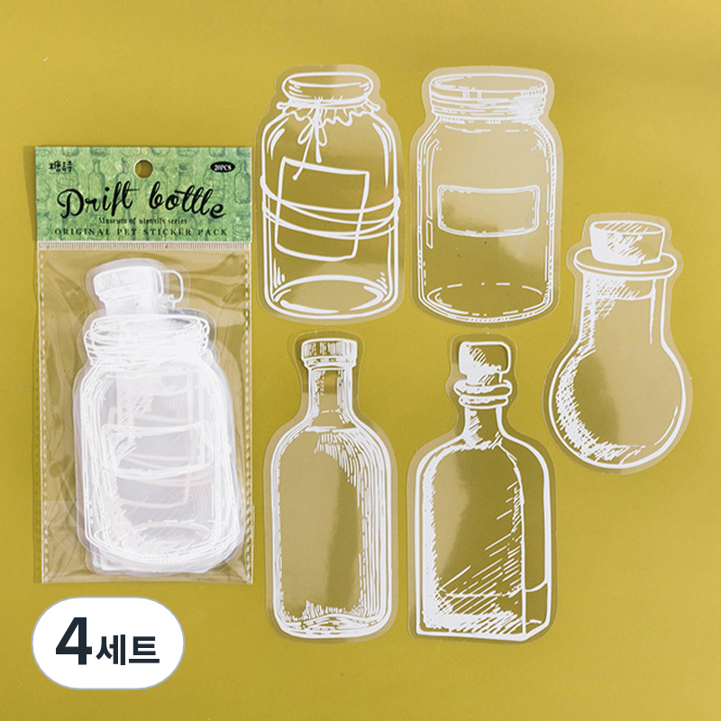 마다꾸미 다이어리 북마크 DIY 압화 꽃 책갈피 코팅지 5종 x 4p 세트 드리프트보틀, 4세트 24,000원