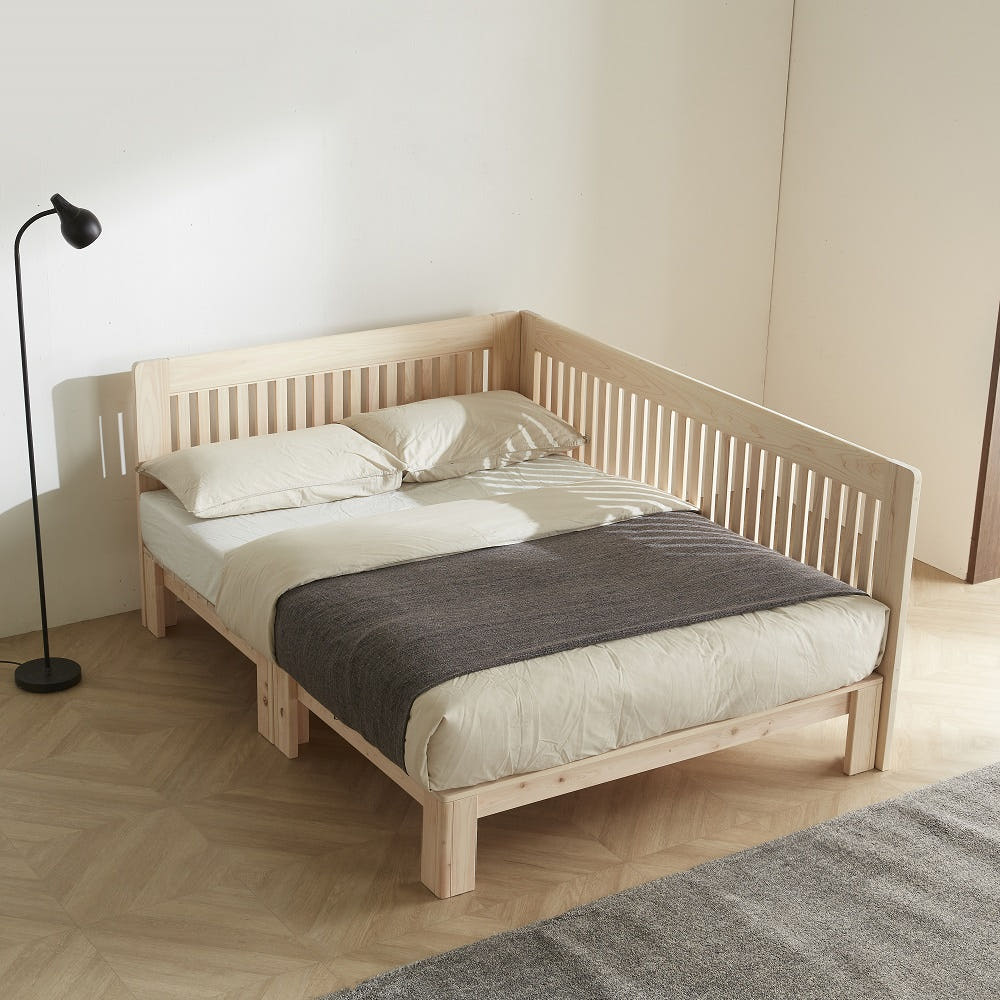 바르숲 유절 (가드2) 가드 패밀리침대 편백나무 통원목 안전가드 침대 프레임, 베이지 756,000원