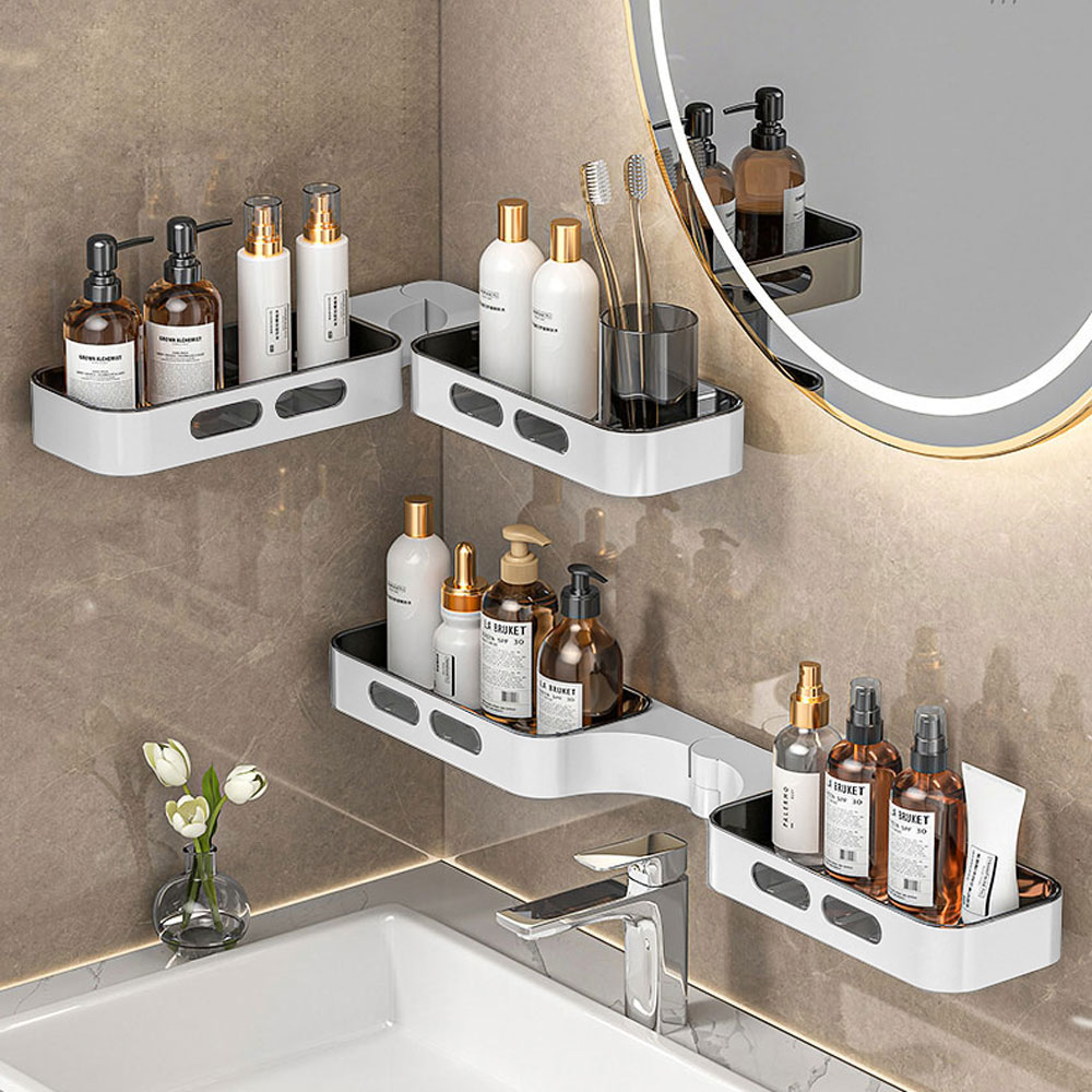 Allilio 욕실선반 코너 다기능 선반 180도 회전 화장실 2단 선반 부착식 물빠짐선반 7,290원