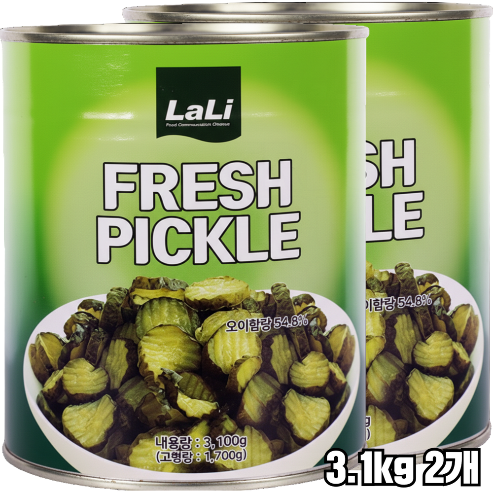 자연톡 대용량 업소용 오이피클 캔 통조림 물결 슬라이스 프레쉬 피클 19,700원