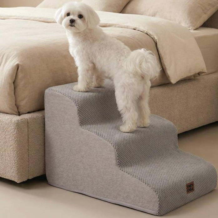 EHEYCIGA 곡선형 쾌적 강아지 계단 논슬립 슬개골보호 애견계단 2단 3단 4단, 1개, 연회색 66,490원