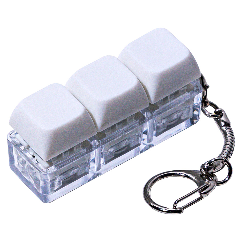 구스페리 LED 파스텔 키보드 키캡 키링 3구, 화이트, 1개 5,000원