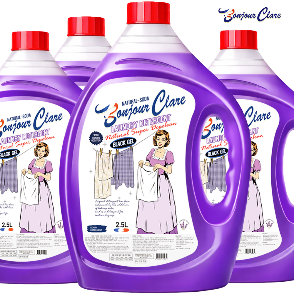 봉쥬르끌레어 블랙젤 액체세제 라벤더향 2.5L x 4개 실내건조 중성세제 6,500원