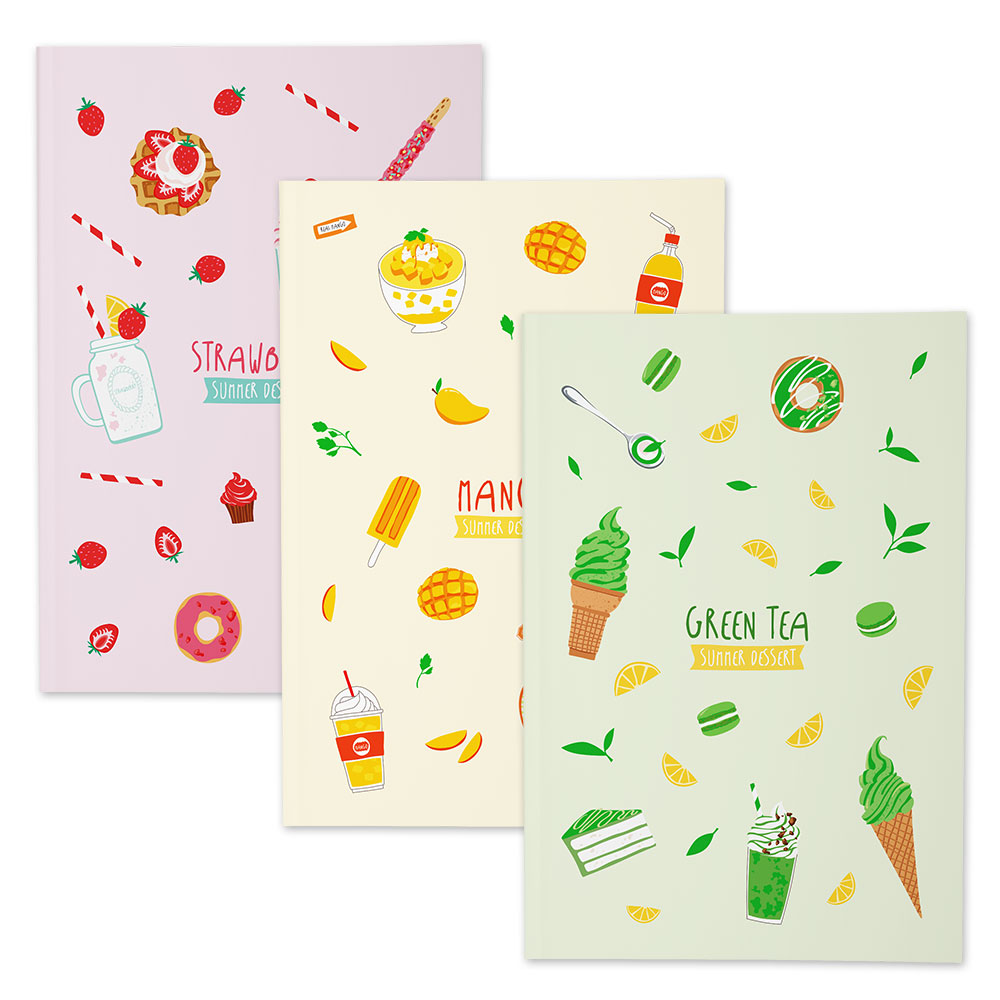 보아스넷 줄없는 무지 무선 제본 연습장 메모장 만화지 드로잉 캘리그라피 일러스트 공책 학생 노트 B5 3개, 딸기,망고,녹차, 3세트 6,800원