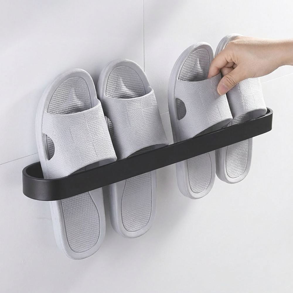 무타공 욕실화 실내화 45cm 거치대 수건걸이 다용도, 1개, 블랙 15,500원