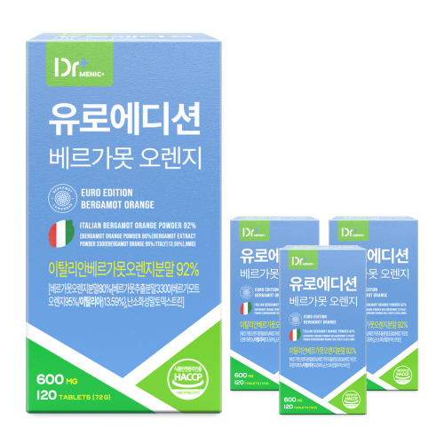 [정품 92%] 유로에디션 이탈리안 베르가못 식약처 인증 HACCP, 4개, 120정, 현재가 86,500원