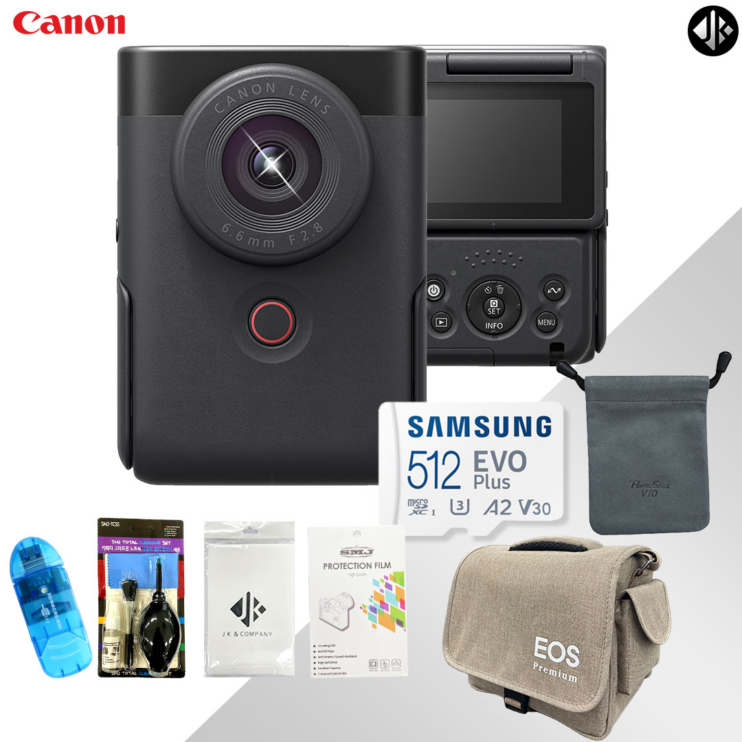 [포토리뷰이벤트] 캐논 PowerShot V10 블랙 + 6종 패키지 512GB + EOS가방+액정보호필름+융+청소도구+리더기 _WJK 660,000원