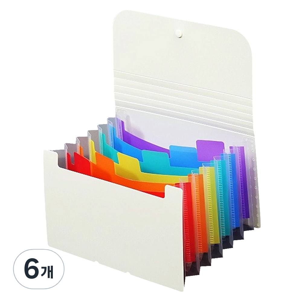 마다꾸미 A6 지폐 보관함 통장 영수증 정리 아코디언 7칸 컬러속지 파일, 베이지, 6개 46,800원