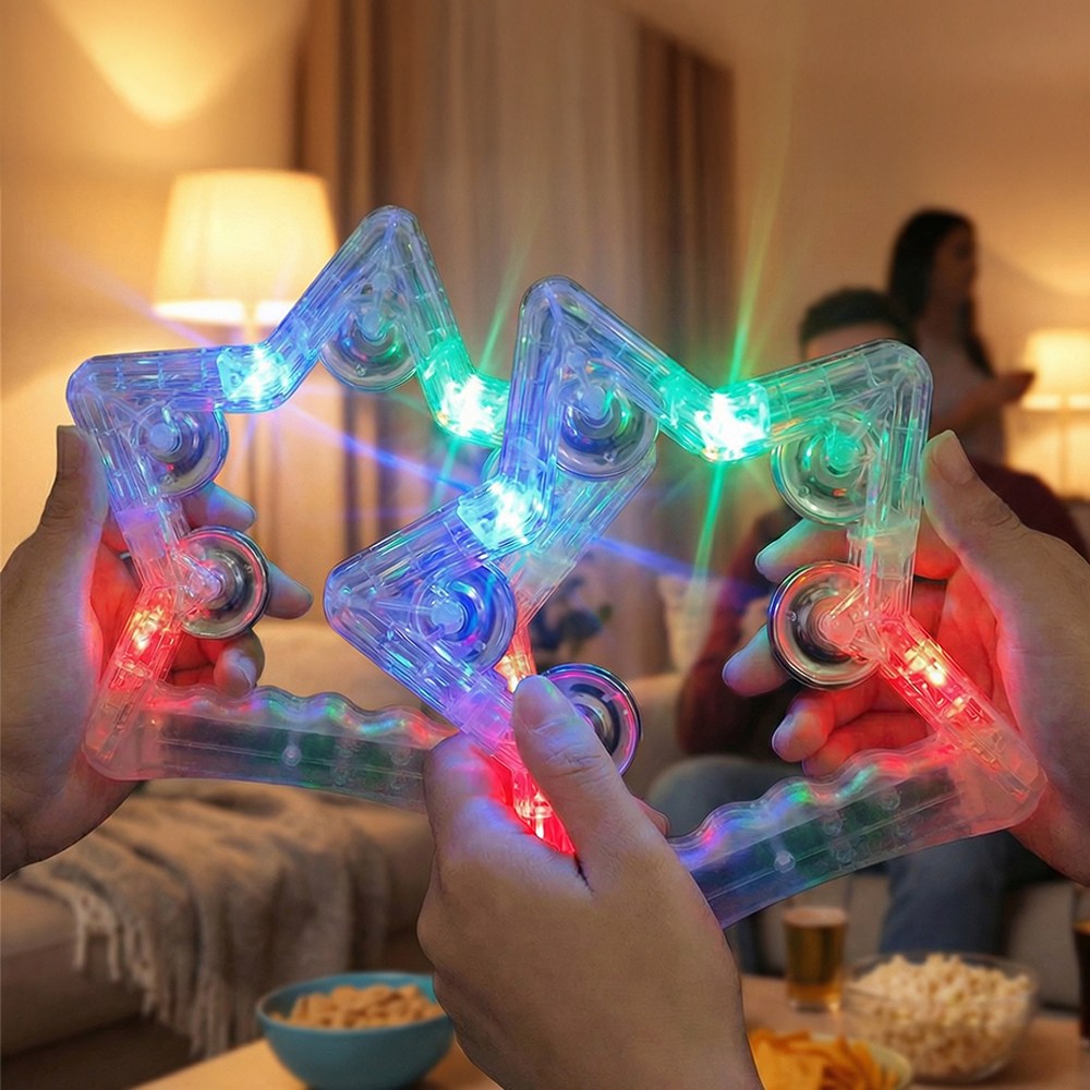 파티용 노래방 야광 LED 별 모양 탬버린 2p, 화이트, 1세트 8,500원