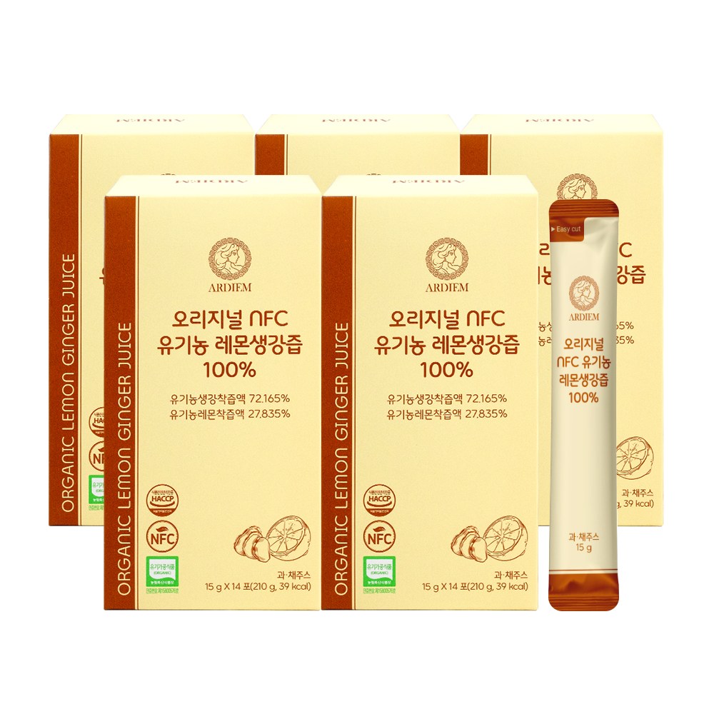 아르디엠 오리지널 NFC 유기농 레몬생강즙 100% 진저샷 레몬 생강 24,510원