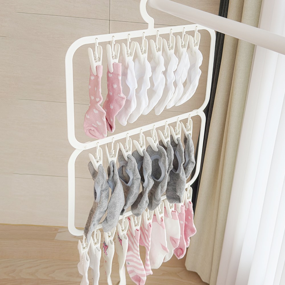 코드86 양말 속옷 건조대 걸이형 공간활용 빨래 집게, 1개, 화이트 9,610원