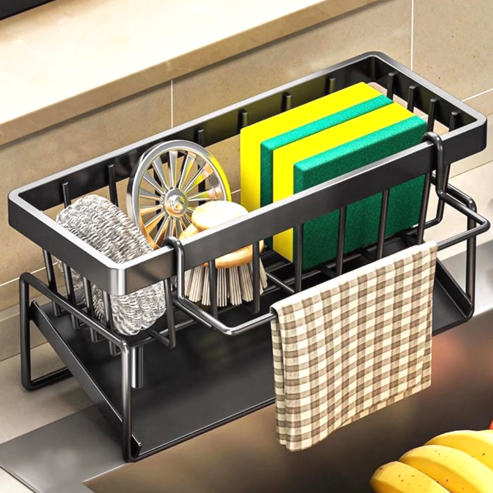 플로우픽 자동 물빠짐 싱크대 행주걸이 주방선반 수세미 거치대 13,900원