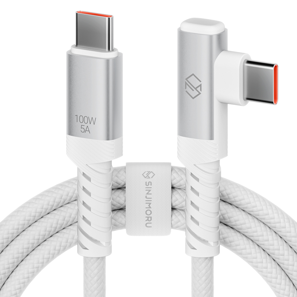 신지모루 C타입-C타입 L자형 앵글 우븐 패브릭 100W PD 초고속 충전 케이블, 화이트, 1개, 1m 4,330원