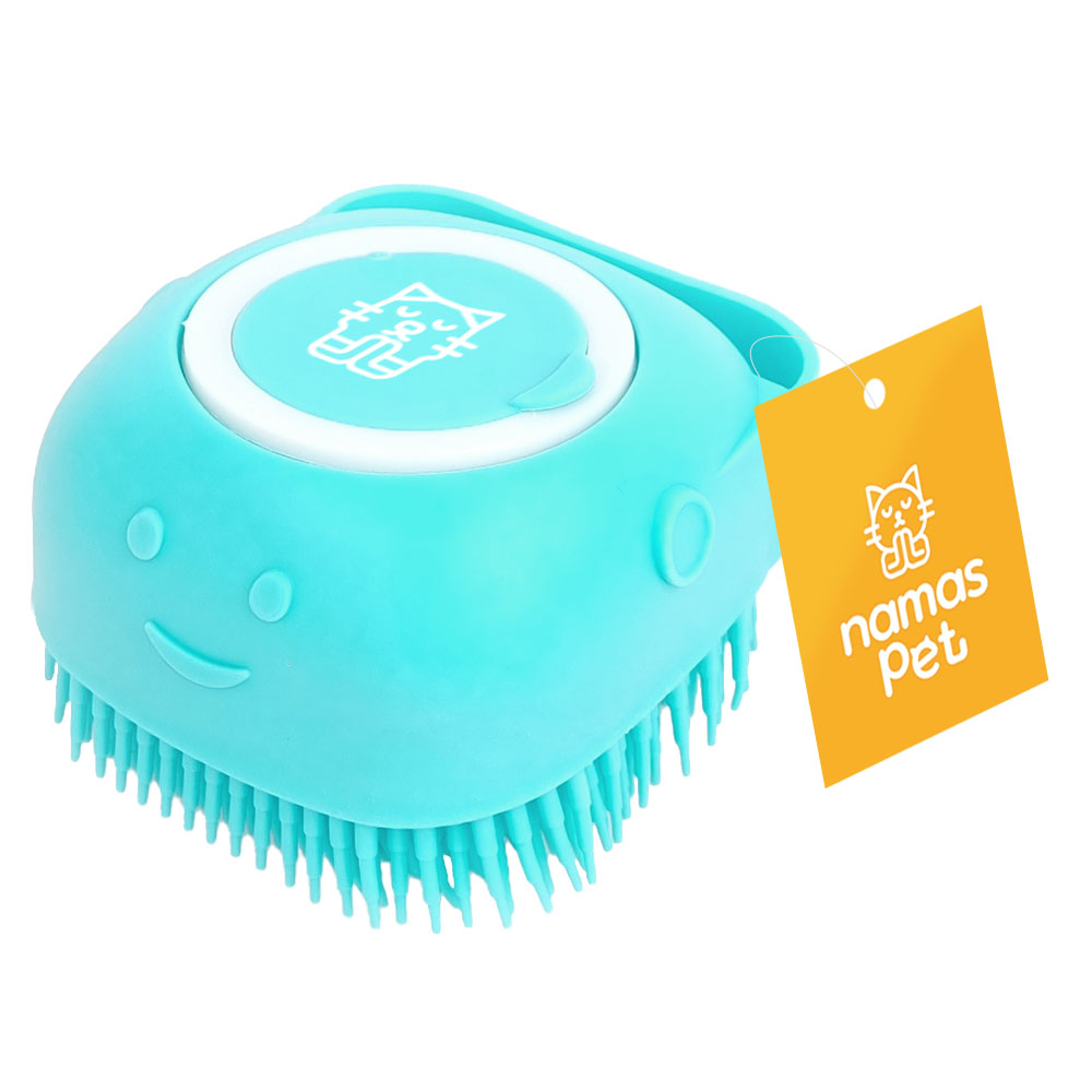 나마스펫 애견 목욕 브러쉬 애묘 강아지 샴푸 샤워 용품 실리콘, 1개, 블루 6,760원