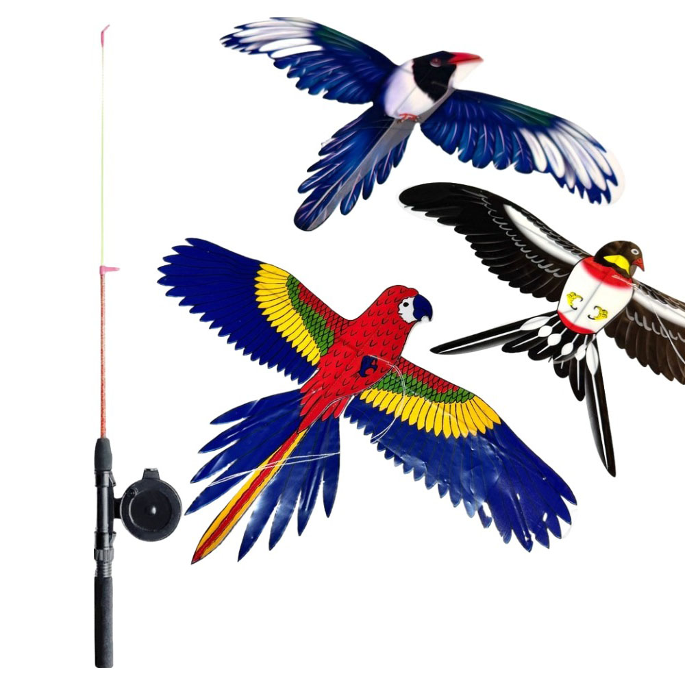 MAAH 고양이 새모양 연 낚싯대 장난감 3종 + 낚싯대 세트, 1세트, 혼합색상 8,900원