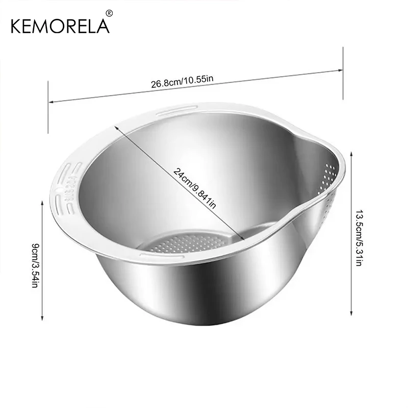 쌀세탁기 스트레이너 그릇 스테인레스 스틸 304 세척 체 소쿠리 과일 및 야채 주방 도구 11,000원