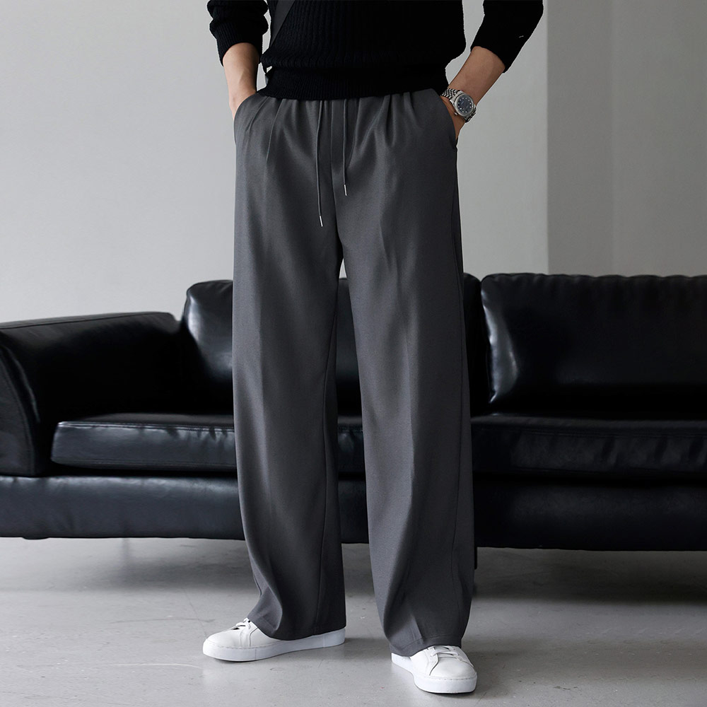 베이직바이블 남자 와이드팬츠 투턱 슬랙스 바지 남성 정장바지 밴딩 세미와이드 28,500원