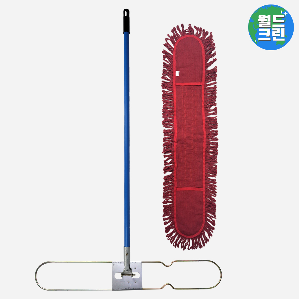 월드크린 리스킹 물걸레 적색 105cm 1p+판자루 120cm 세트 마대 학교 건물 강당 밀대 먼지 제거 청소 31,200원
