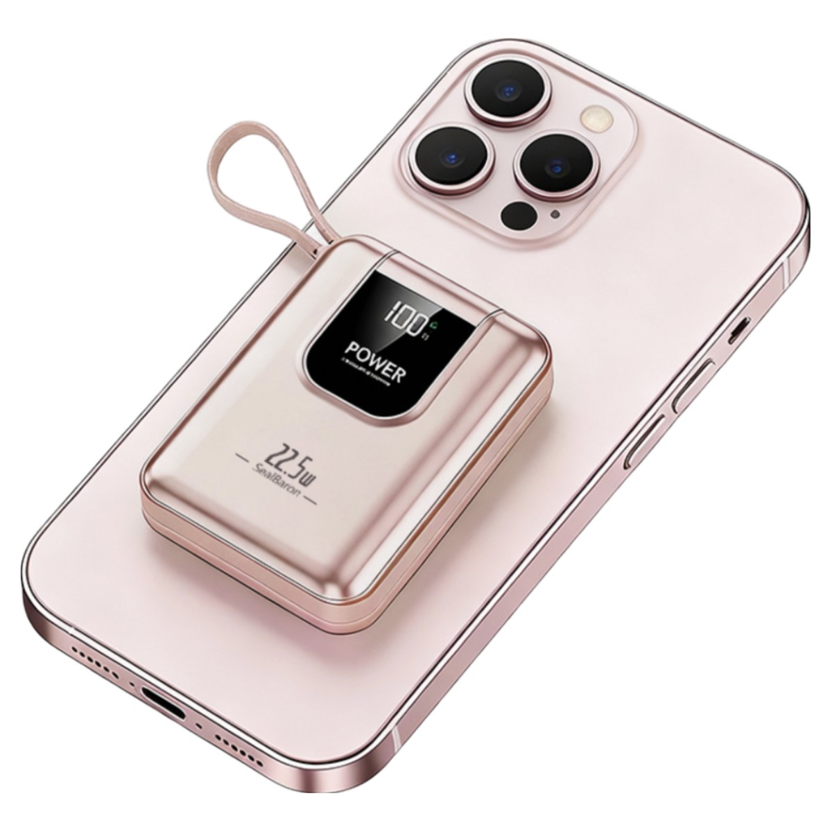 고속 입출력 PD 22.5W 케이블 일체형 미니 보조배터리 20000mAh, 금색, 20000mAh, 현재가 24,800원