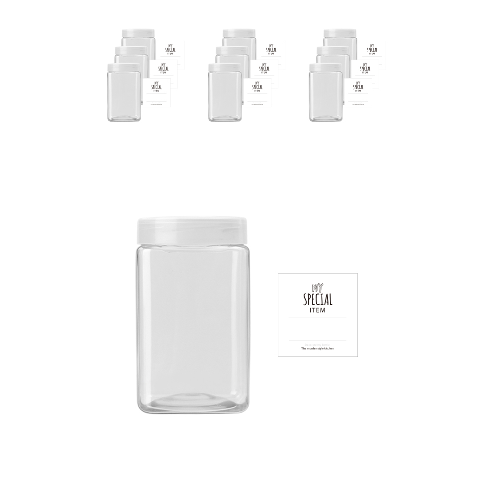 사각 잡곡통 700ml x 10p + 반투명캡 10p + 네임스티커 사각 10p 19,200원