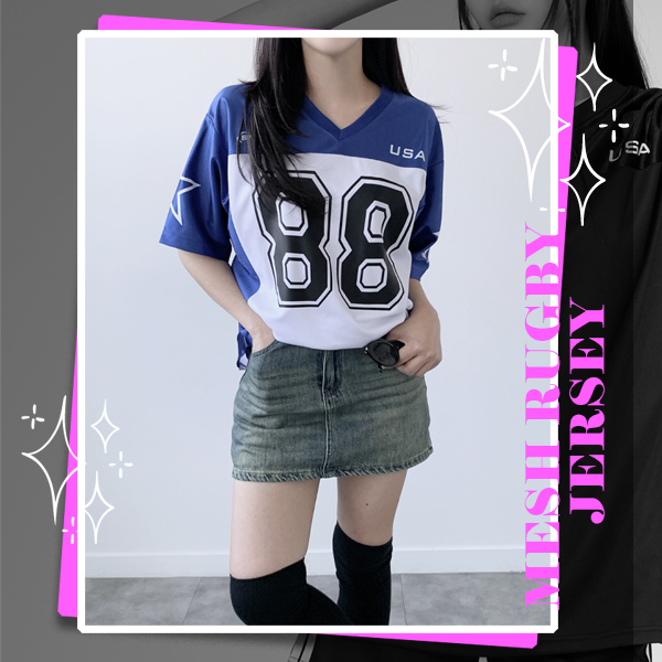 모모핏 스포티즘 88메쉬 루즈핏 럭비져지 블록코어 Y2K 16,900원