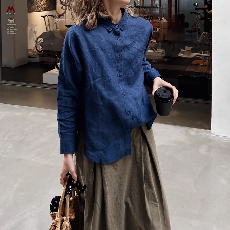 퀸앤조이 린넨의 계절 마다렌 내추럴 린넨 긴팔 셔츠 72,800원