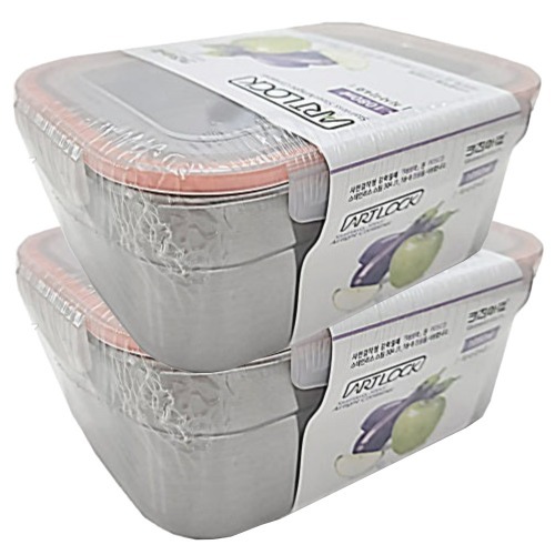 아트락 스텐밀폐 직사각 4호 1080ml 2개 6960-2/ 키친아트 찬통 반찬 용기 냉장고 28,800원