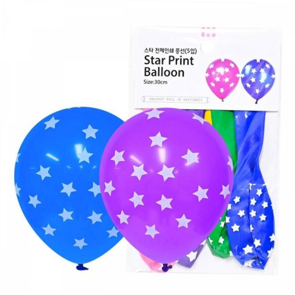 일반풍선 TBZ 스타 전체 인쇄풍선 5입 30cm 7,900원