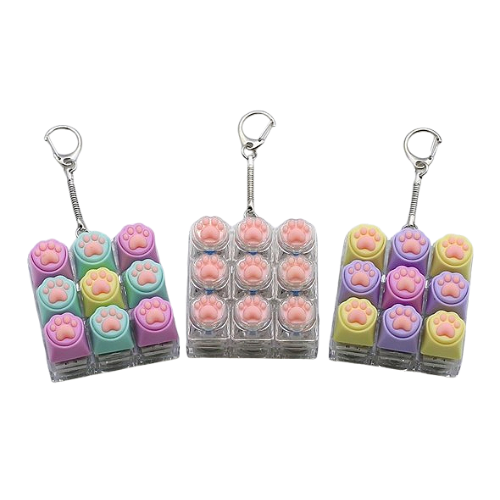 루미나D 고양이발 키캡 키링 LED 클리커 9구 딸깍이 가정용 주방용, 투명 15,900원