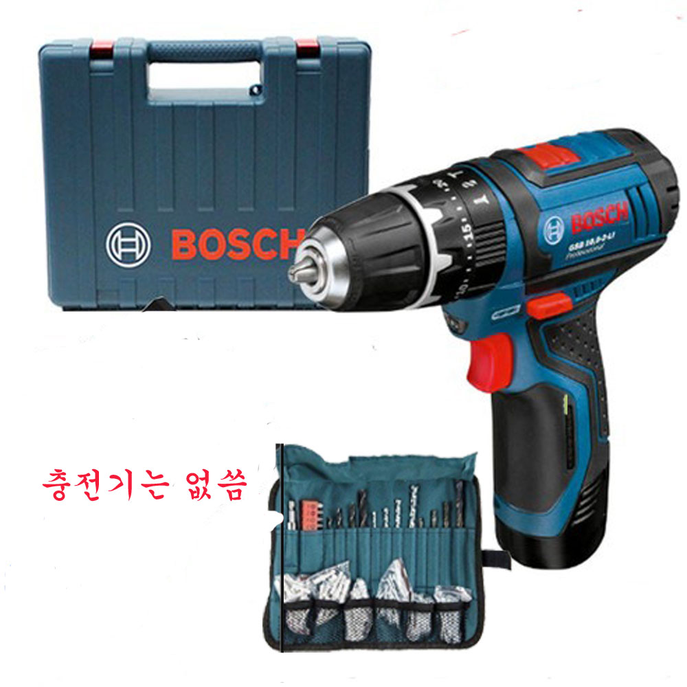 정품 보쉬충전해머드릴GSB10.8-2-li본체와배터리1개+케이스+보쉬악세사리100P만판매.-충전기는없씀, 1개 126,000원