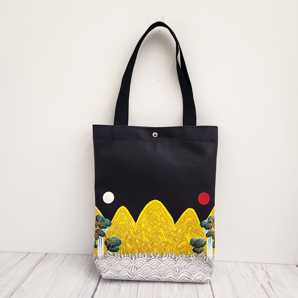 나빌레라 전통무늬 일월오봉도 블랙 에코백 숄더백 (호작도키링추가) 32,500원