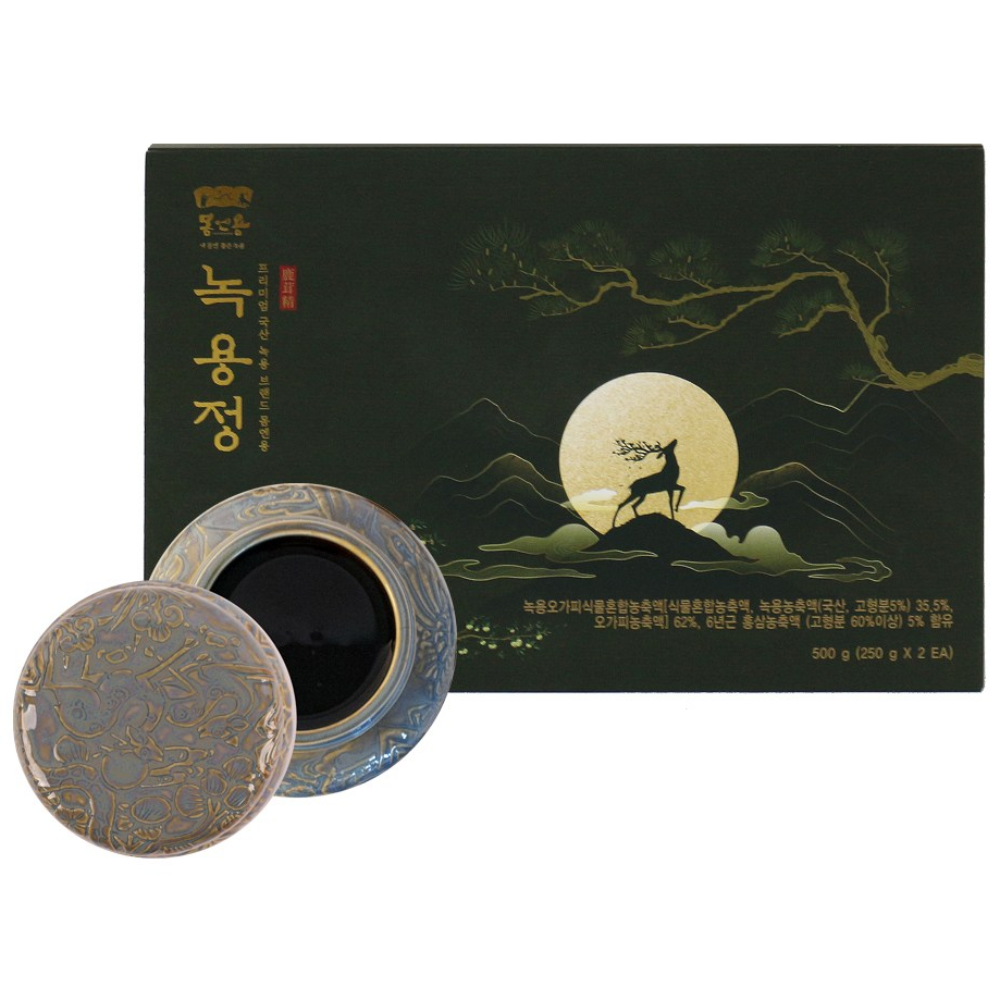 [몸엔용] 녹용정 500g(250g X 2EA) 고함량 녹용을 농축한 국산녹용 제품 오가피, 홍삼,복분자 등 함유, 250g, 2개 493,000원