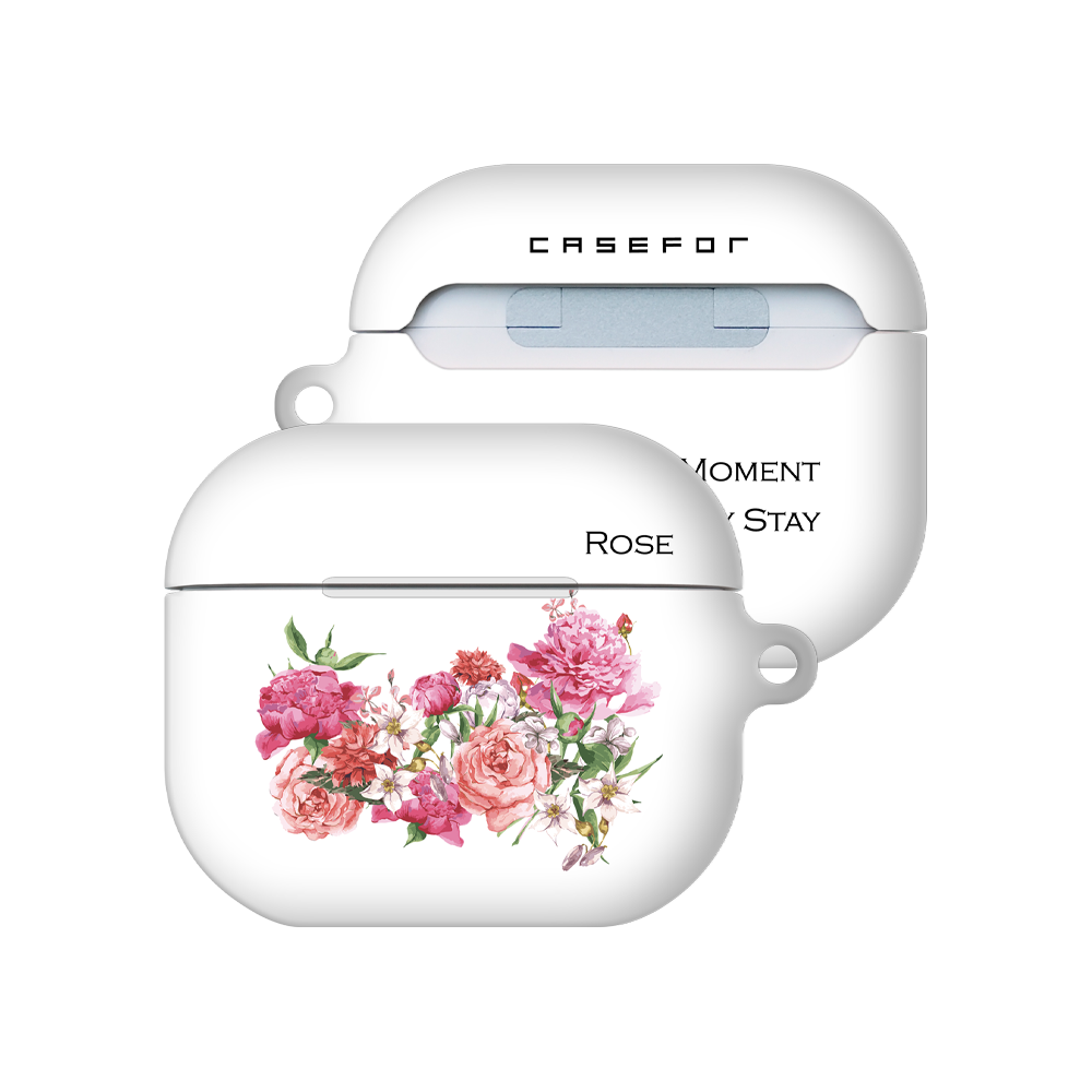 케이스포 플라워샵 로즈 장미 디자인 3D풀커버 에어팟 케이스 + 카라비너 세트 21,000원
