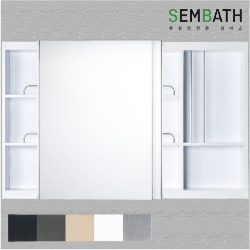 샘바스 프리슬라이드장 (1~3일 이내 출고) 2도어 전면거울 손잡이/뎀퍼포함 욕실장 여닫이 이쁜 인테리어 수납 화장실 주문제작가능 280,000원
