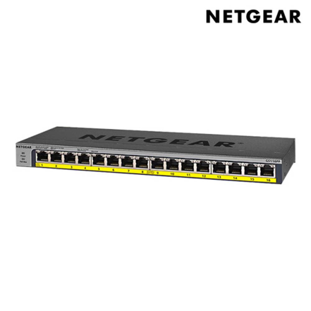넷기어 GS116PP 16포트 PoE 스위칭허브, 단일상품, 1개 370,000원