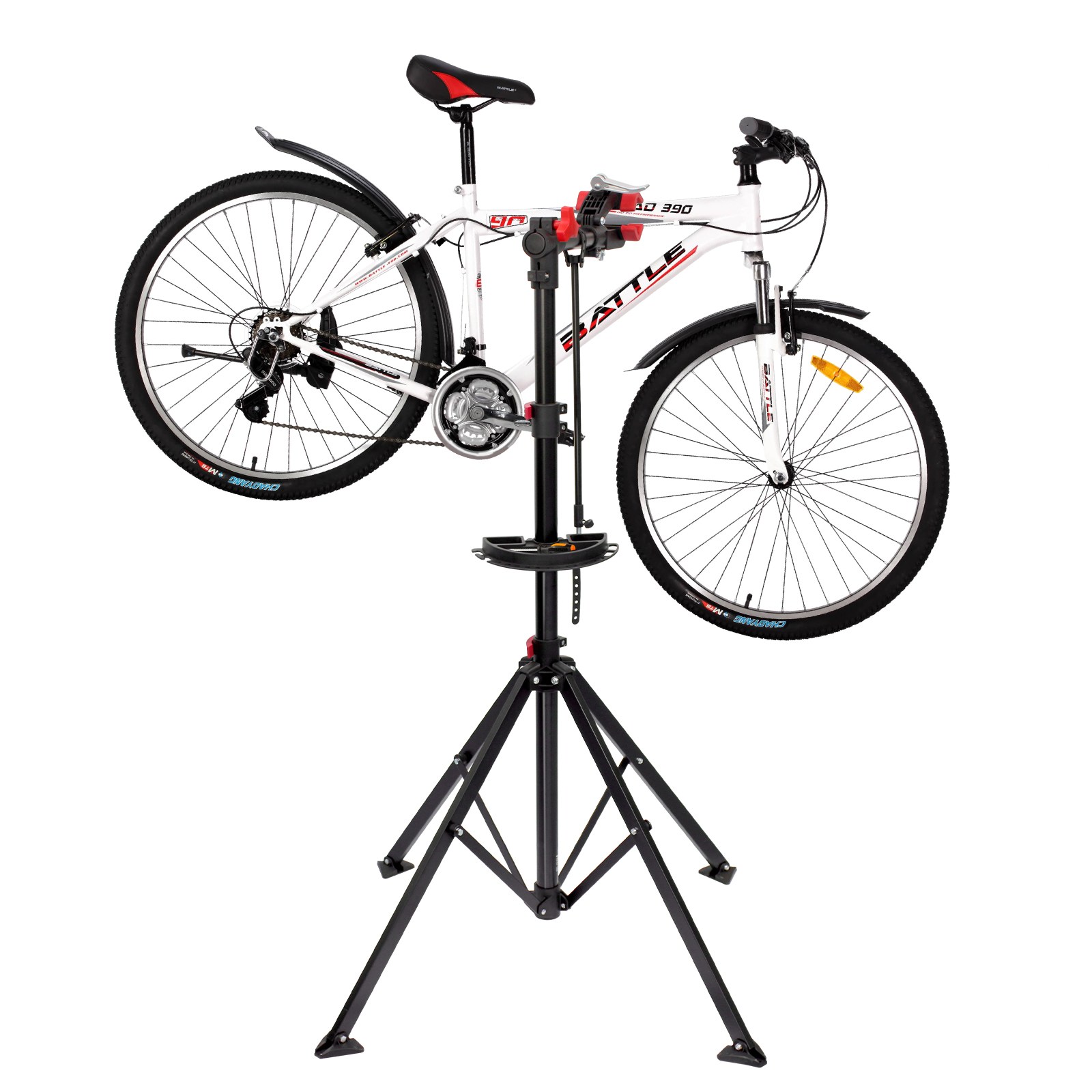 자전거 스탠드 실내 정비 스탠드 거치대 받침대 행거 세우는거 보관대 작업대 실내 휴대용 4개의 다리가 있는 신축 자전거 지지대, 블랙 82,900원