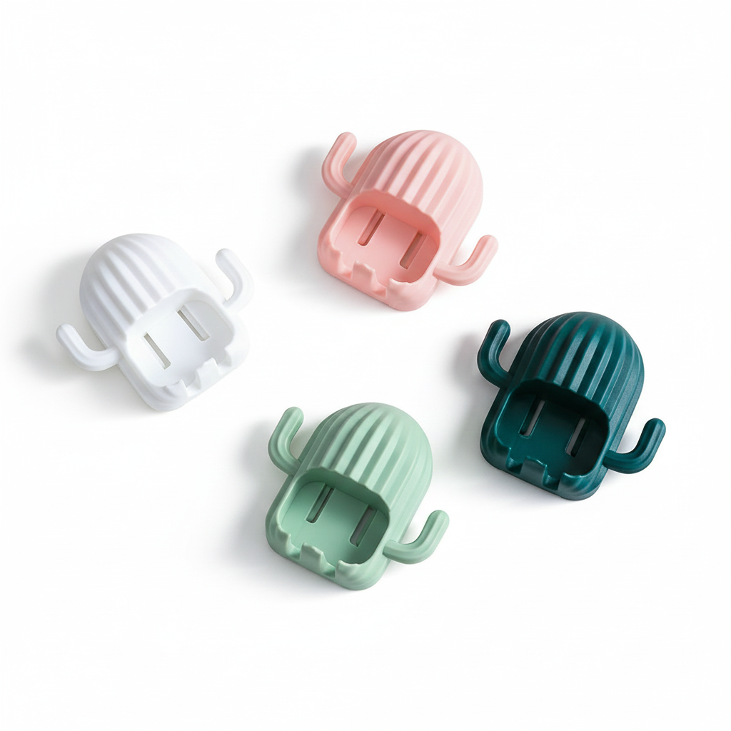엘주드 무타공 욕실 칫솔꽂이 칫솔걸이, 1세트, 화이트+핑크+연녹색+진녹색 6,500원
