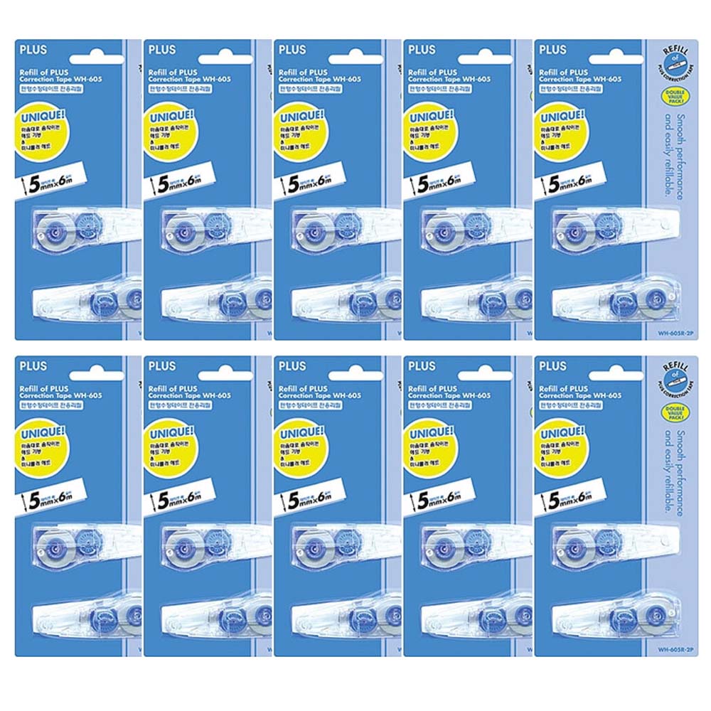 PLUS플러스 수정테이프 리필 WH-605R(2P) 5mm*6M 1갑(10개입) 무배 24,800원