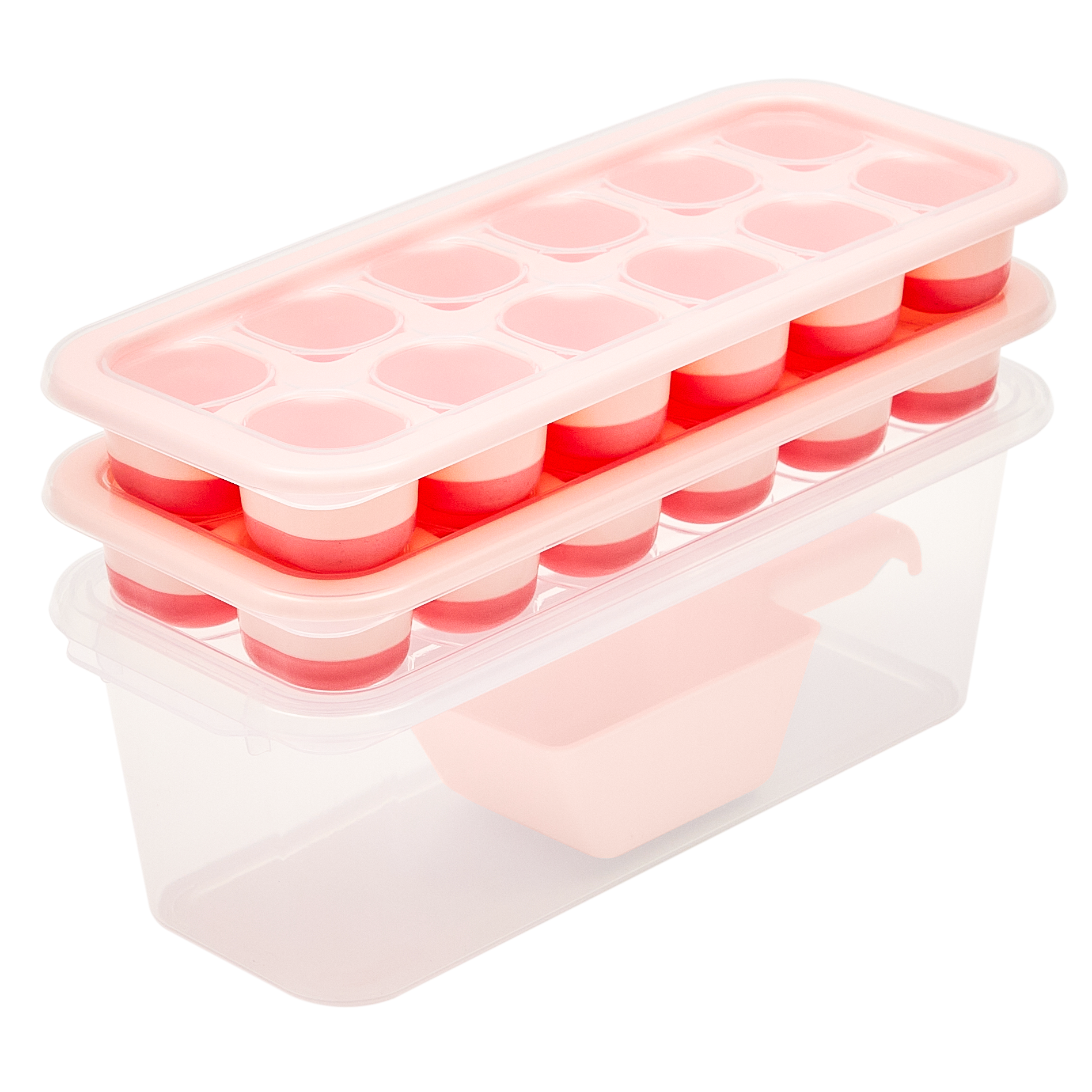 리빙오보제 트위스트 이중 아이스트레이 12구 2p + 얼음보관통 + 스쿱 세트 15,500원