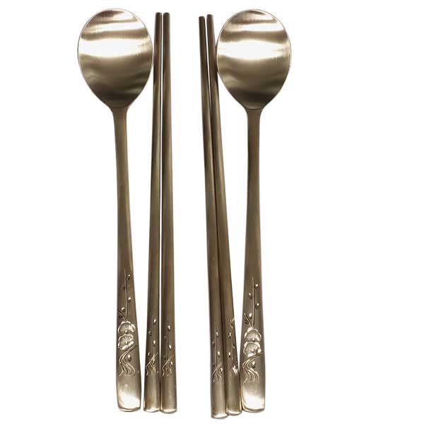 한성유기 유기수저 수저세트 매화조각 놋수저 2인조, 2개 71,000원