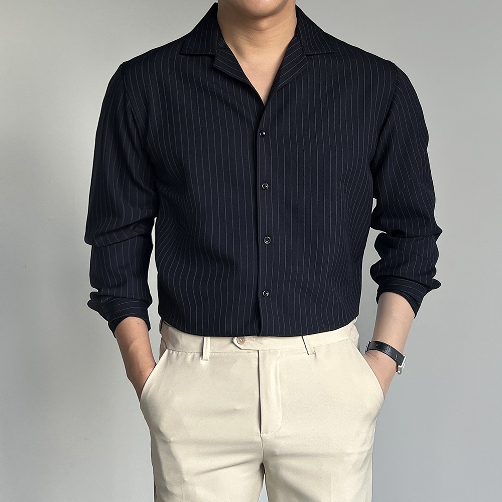 로니제이 남자 오버핏 폴리 스판 구김적은 오픈카라셔츠 34,500원