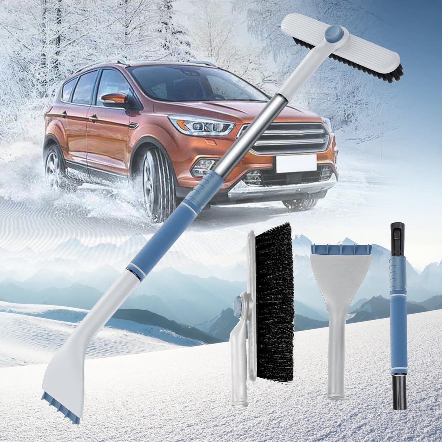 트랜디 차량용 스크리퍼 길이조절자동차눈제거 차량눈제거 스크래퍼 제설용 빗자루XCZCXC798, 1세트 19,980원