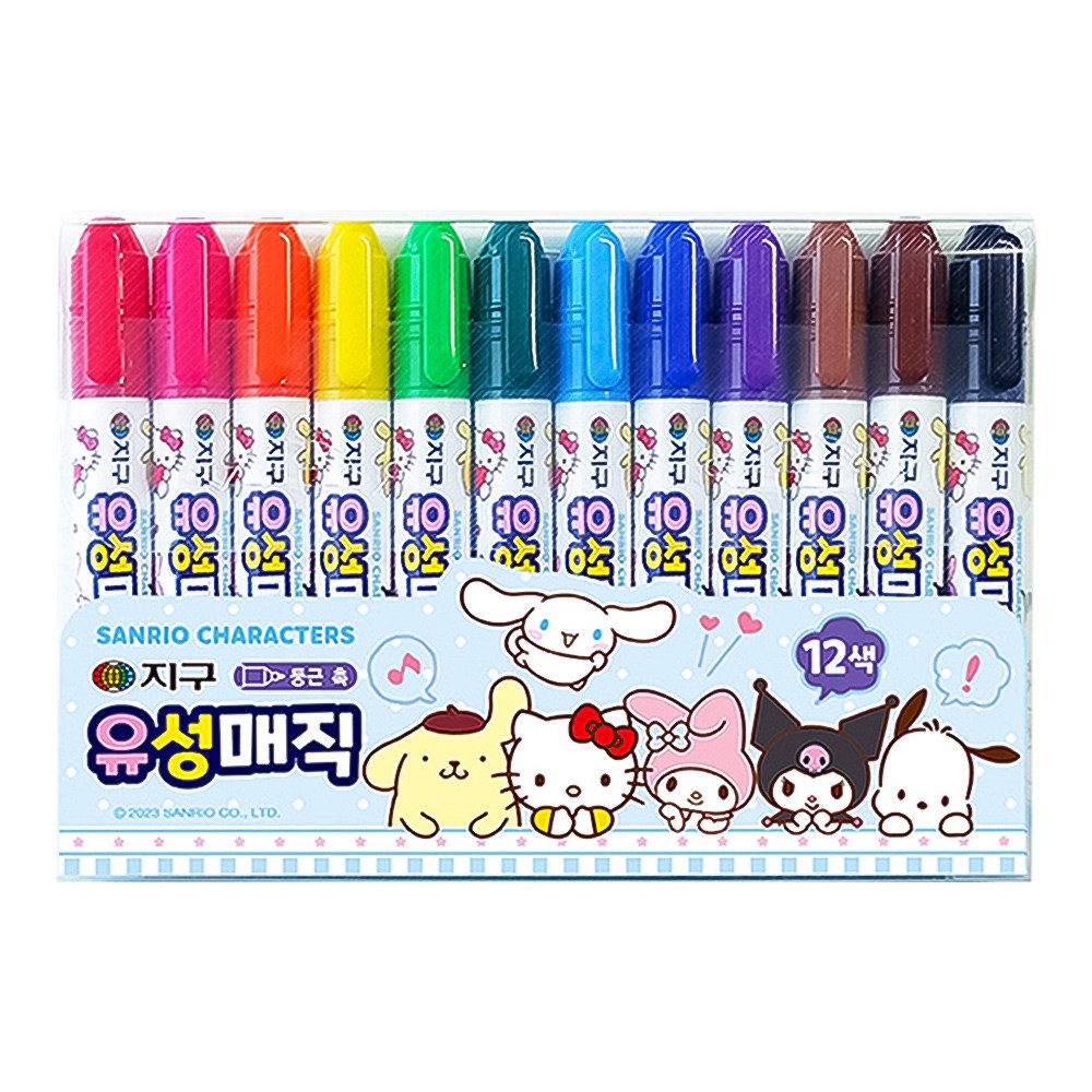 [지구화학] 산리오캐릭터즈 유성매직 12색 세트 11,500원