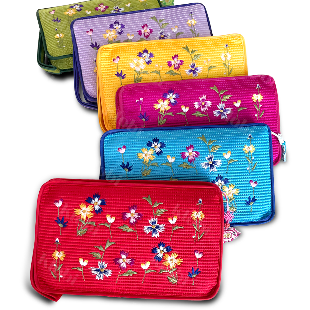 클로비 외국인선물 한국 전통 누비 꽃자수 파우치 통장 지갑 화장품 다용도 케이스 한복 가방 15,600원