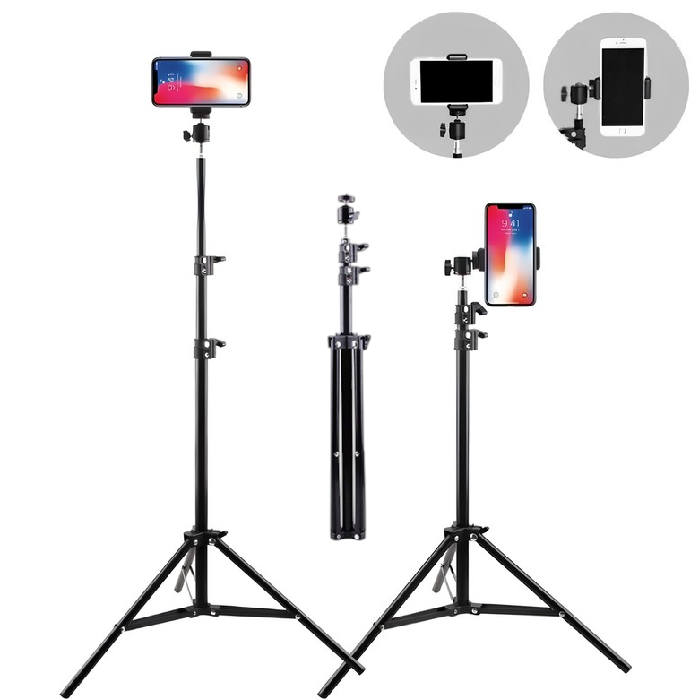 스마트폰 접이식 삼각대 2.1m 여행용 셀카 촬영 사진 높이조절 핸드폰 거치대 긴 셀카봉 삼각대, 1개, 블랙, 2.1m 10,900원
