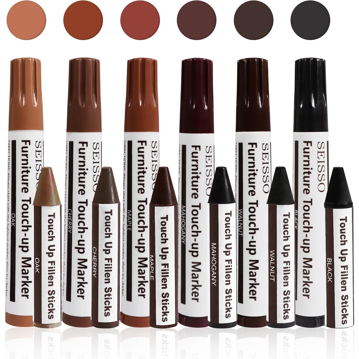 가구 흠집제거 마카펜 가구보수펜 메꿈이 스크래치 마크 +크레용 10색 혼합색상 한세트, 12개 26,100원